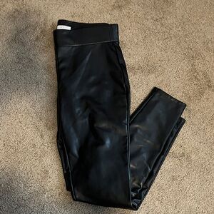 LOFT Sleek Black Faux Leather Leggings